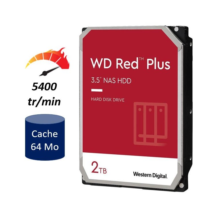 HDD 3.5 WESTERN DIGITAL Red Plus WD20EFPX 2To